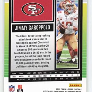 2022 Score #166 Jimmy Garoppolo NM-MT San Francisco 49ers Football NFL