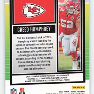 2022 Score #114 Creed Humphrey NM-MT Kansas City Chiefs Football NFL