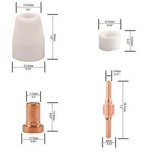 150pcs PT-31 Extended Air Plasma Cutting Nozzle Electrode Consumables Fit CUT-40 CUT-50D CT-312