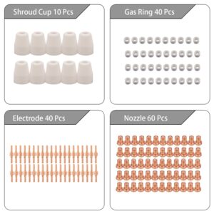 150pcs PT-31 Extended Air Plasma Cutting Nozzle Electrode Consumables Fit CUT-40 CUT-50D CT-312