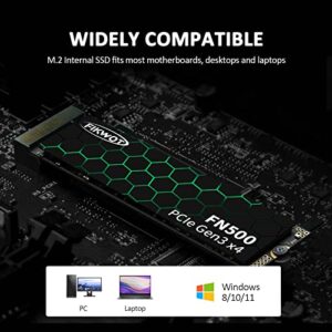 Fikwot FN500 512GB NVMe SSD 3D NAND 1.3 PCIe Gen3 x 4 M.2 2280 Internal Solid State Drive (Read/Write Speed up to 2,150/1,600 MB/s)