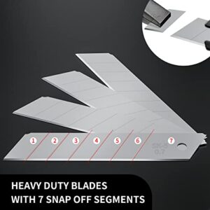 Decare Upgraded 25mm Snap Off Blades, SK5 Heavy-Duty Replacement Blades, 60 Blades (420 segments) for Retractable Snap-Off Utility Knife and Box Cutter