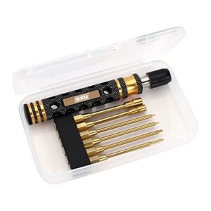 INJORA RC Tool Kit 6 in 1 Screwdriver Quick Change Allen Key Hexagon Screwdrivers for SCX24 Gladiator Bronco C10 JLU Deadbolt FMS FCX24 Micro Car