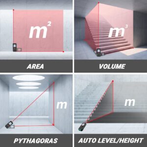MiLESEEY G2 Laser Measurement Tool 330FT (Ft/in/M/Ft+in) with Angle Sensor, Laser Measuring Tool with Pocket Clip, Distance Area Volume Measure and Pythagoras, ±1/16 in Accuracy