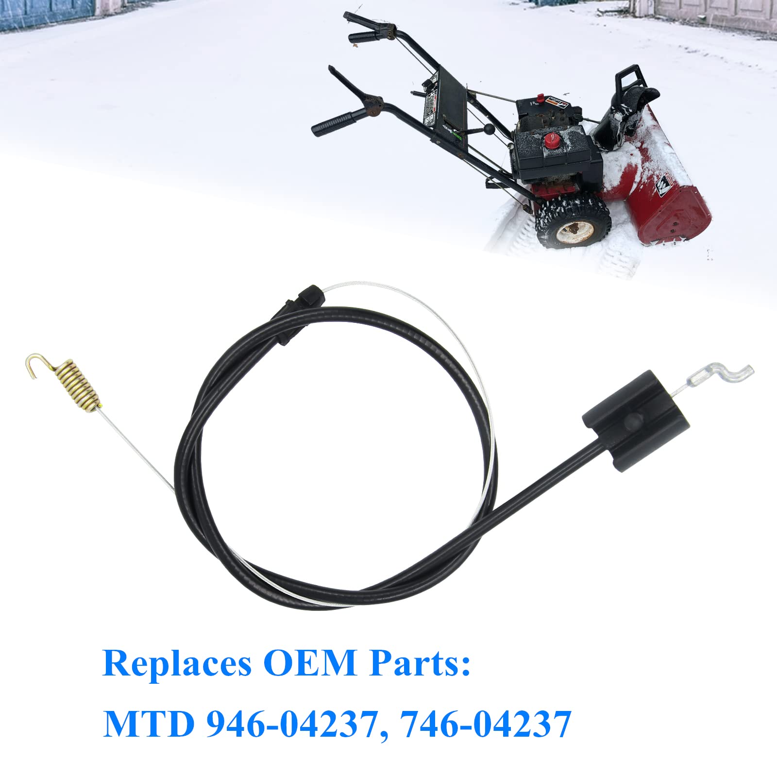 AILEETE 946-04237 Auger Clutch Cable for MTD Craftsman Troy-Bilt Yard Man Yard Machines Husky Snowblower 746-04237 Clutch Cable