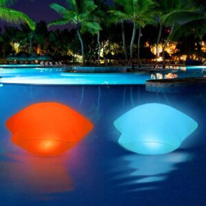 tially stars floating pool lights solar powered - glowing pool lights that float - inflatable floating solar pool lights for swimming pool, weddings, patio, ponds - pool party lights (2 pack)