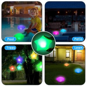 TIALLY Stars Floating Pool Lights Solar Powered - Glowing Pool Lights That Float - Inflatable Floating Solar Pool Lights for Swimming Pool, Weddings, Patio, Ponds - Pool Party Lights (2 Pack)