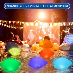 TIALLY Stars Floating Pool Lights Solar Powered - Glowing Pool Lights That Float - Inflatable Floating Solar Pool Lights for Swimming Pool, Weddings, Patio, Ponds - Pool Party Lights (2 Pack)