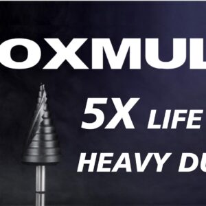 OXMUL M35 Step Drill Bit Set,1/8" to 1-3/8" 19-Steps, Cobalt Bits, Heavy Duty for Stainless Steel, Hard Metal, Aluminum, Wood, 2pcs. Co35A1_Co35A3