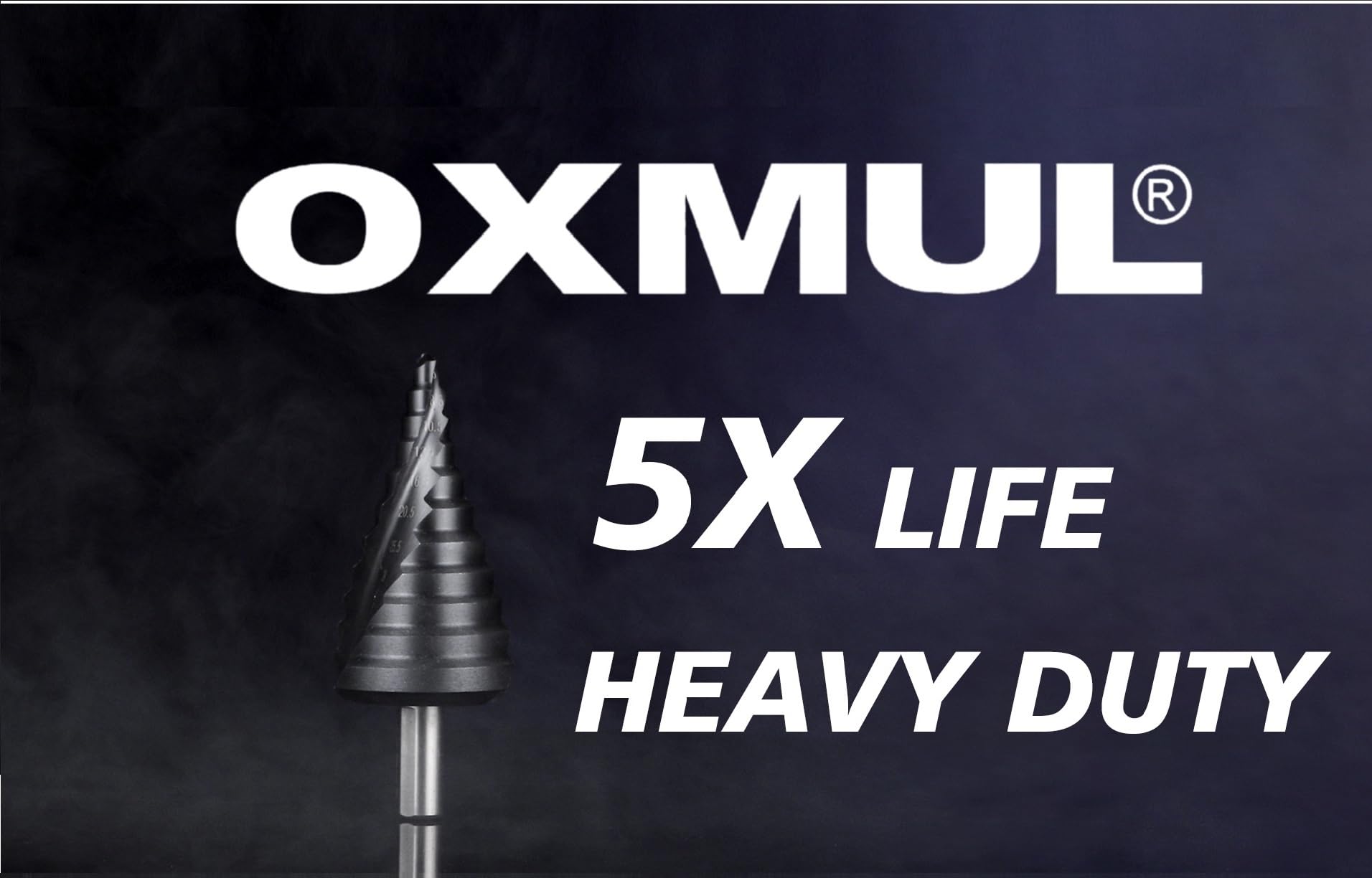 OXMUL M35 Step Drill Bit Set,1/8" to 1-3/8" 19-Steps, Cobalt Bits, Heavy Duty for Stainless Steel, Hard Metal, Aluminum, Wood, 2pcs. Co35A1_Co35A3