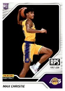 max christie rc 2022-23 panini instant rps 1st look rookie /1199#31 lakers nba