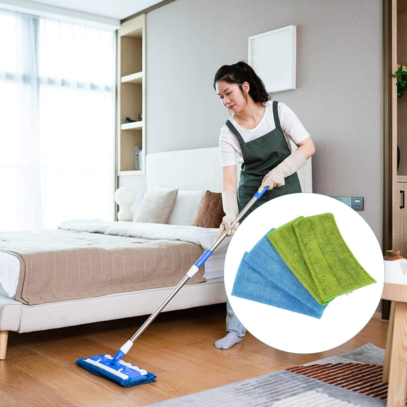 Baluue 4pcs Mop Pad Wet Mopping Cloth Steam Mops Microfiber Mop Refill Spray Mop Replacement Head Steammop Mops Flat Replacement Heads Reusable Fiber Floor Handle The Head