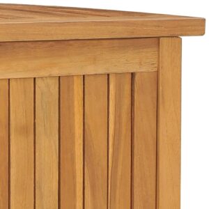 vidaXL Patio Box 44.9"x19.7"x22.8" – Durable Solid Teak Wood Outdoor Storage – Easy Assembly – Large Capacity – California Proposition 65 Warning