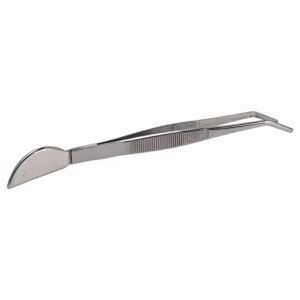 auhx bonsai tweezers tools, bonsai tweezers wearresistant stainless steel ergonomic handle for loosening soil (bent)