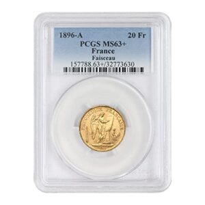 1896 FR A French Gold Angel MS-63+ by Mint State Gold 20 FR MS63+ PCGS