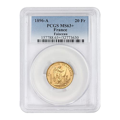 1896 FR A French Gold Angel MS-63+ by Mint State Gold 20 FR MS63+ PCGS