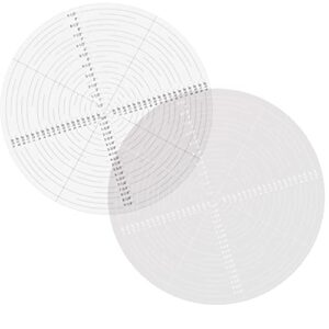 savannah white printed and a black printed 10 inch round center finder compass clear flexible acrylic for drawing circles • lathe work and woodturners