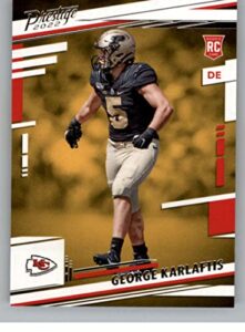 2022 panini prestige #336 george karlaftis rc rookie kansas city chiefs nfl football trading card