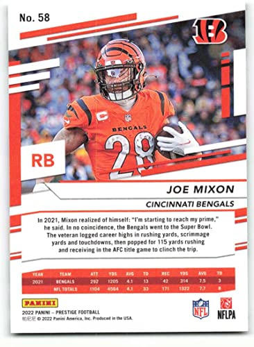 2022 Panini Prestige #58 Joe Mixon Cincinnati Bengals NFL Football Trading Card