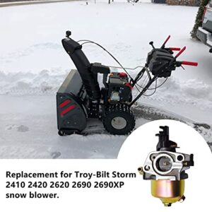 munirater Carburetor Replacement for Troy-Bilt Storm 2410 2420 2620 2690 2690XP Snow Blower Huayi 170-SU 270 MTD 95110974 95110974A 95112705