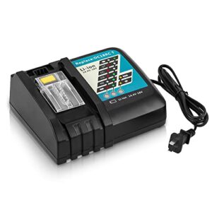 dc18rc 18 volt replacement battery charger compatible with makita 14.4v-18v lxt battery lithium-ion bl1815 bl1830 bl1840 bl1845 bl1850 bl1860