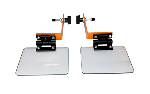 ATS Machine Safety Solutions Large Universal Bench Grinder Eye Shields and Eye Shield Mounting Assembly for 7-inch and Larger Power Bench Grinders, Sold as PAIR, Orange (UGS-2)