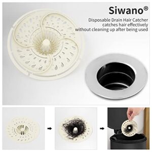 Siwano,12 Pack, Disposable Shower Drain Hair Catcher/ Stopper/ Strainer/ Snare/Trap, Clog Prevention, Bathtub Drain Protector for Bathtub & Bathroom, No Need to Clean (Patent Pending Product)