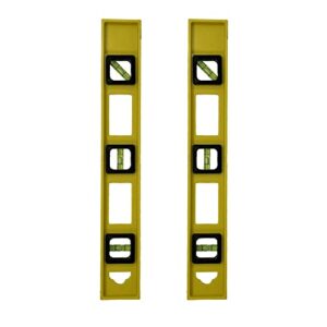 2 pack yellow 16 inch torpedo level with ruler 3 vial plastic wholesale bulk lot