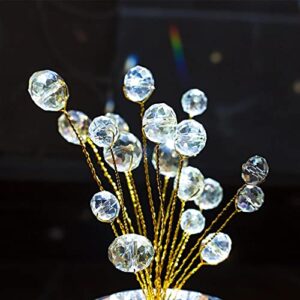 Small Crystal Bonsai Fortune Money Tree Figurine with AB Beads Window Suncatcher Showpiece for Good Luck,Wealth Prosperity