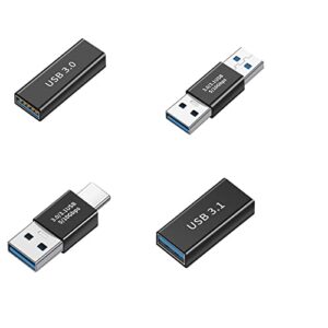 haoquoou (4 pieces) usb 3.0 adapter kit, support charging and data transfer, high speed extended conversion connector connector
