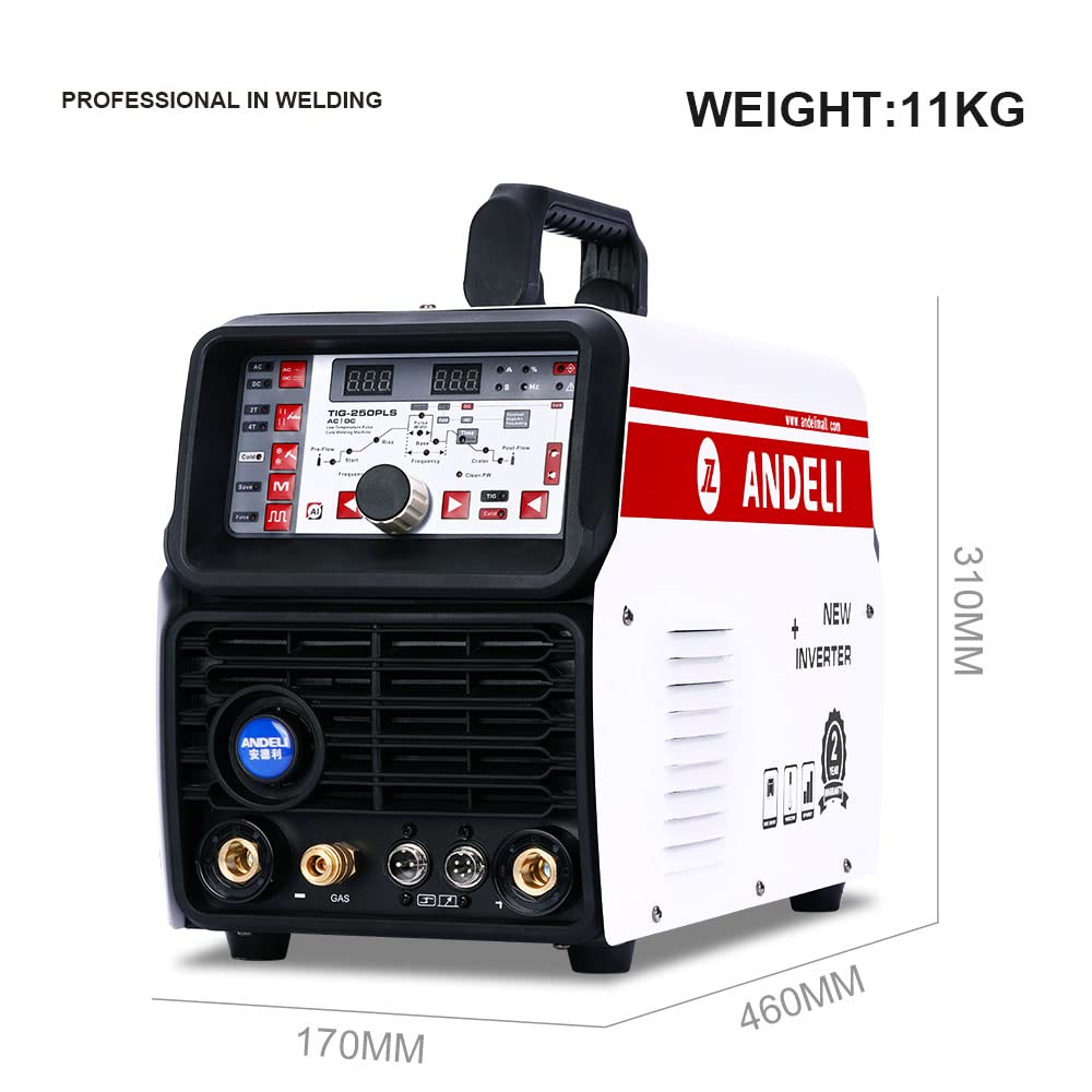 ANDELI Tig Welder Ac/Dc,110V/220V 200AMP Aluminum Tig Welder,Stick Tig Cold Multiprocess Tig Welding,Arc Protable Welding Machine