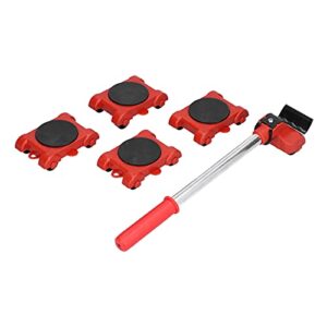 furniture movers, adjustable height heavy duty furniture lifter with 4 sliders 150kg load capacity for sofas, couches and refrigerator (red)