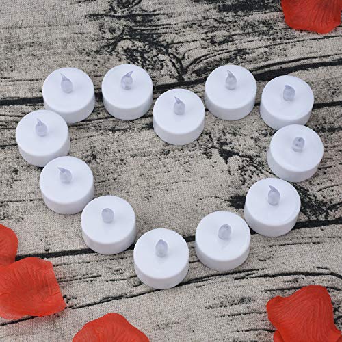 Candlium Tea Lights Battery Operated Candles,Set of 24 LED Tea Lights Flameless Candles 200+ Hours Flickering Fake Tealights for Sweetest Day Wedding Home Decorations Party (24 Pack Warm White)