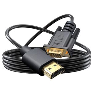HDMI to VGA Cable Adapter, Gold-Plated, 6 Feet Male to MaleCord for Computer, Desktop, Laptop, PC, Monitor, Projector, HDTV, and More (NOT Bidirectional) -1.83M