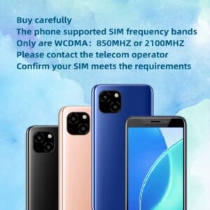 5.72-inch IPS Screen，X33 Unlocked Cell Phone，1GB RAM 8GB ROM，Front and Rear Cameras，Smartphone，Only Supports SIM Card Frequency Band of 3GWCDMA ：850/2100MHZ（Blue）