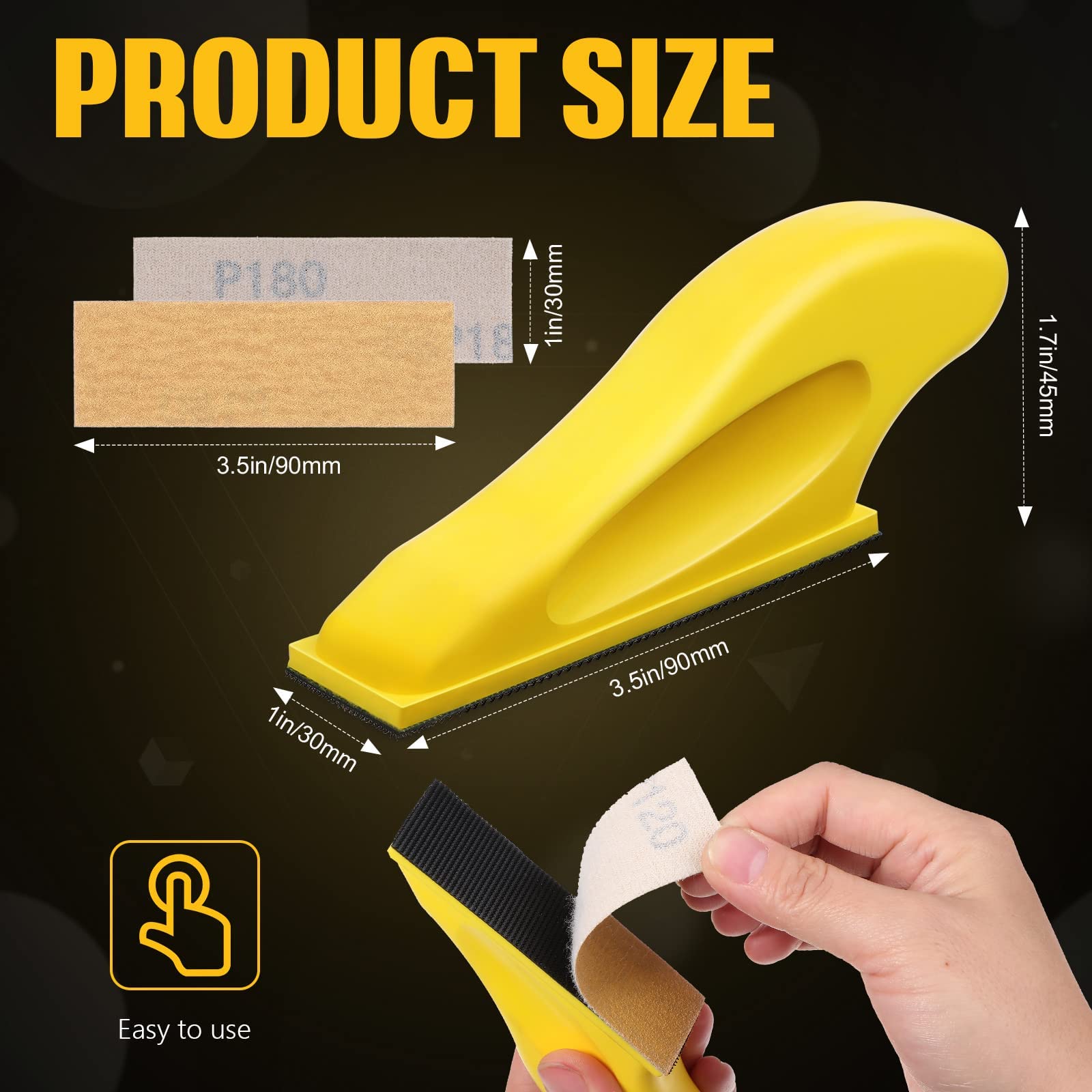 BBTO Micro Sander Kit 3.5x1 Inch Mini for Small Projects, Detail Handle Sanding Tools, 120 Sheets Sandpaper Wood P80, P120, P180, P240, P400, P600 DIY Handicrafts Polishing