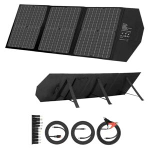 rorood portable solar panel, 60w foldable solar panels 18v 22% higher efficiency solar charger ipx3 waterproof solar panel kit with usb, dc output, 10 connectors for most power stations, camping,rv