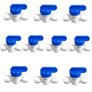 xinwoo od tube quick connector, 1/4" shut off valve switch reverse osmosis system water purifier fitting,10 pcs