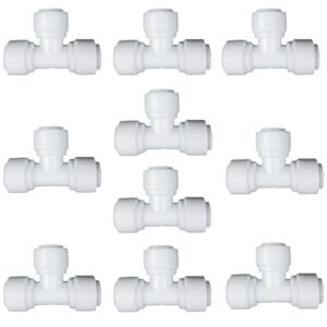 xinwoo quick connect fittings ro water filters set of 10 (t type,1/4" tube od)