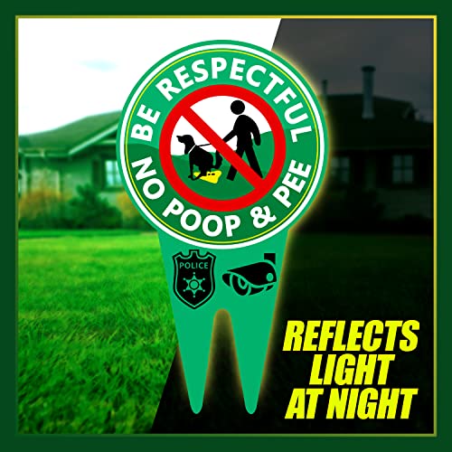 Be respectful dog sign, double sided sign, no pooping dog sign, Stay clean, Keep off grass sign