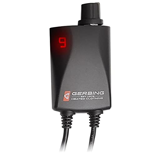 Gerbing 12V Single Zone Temperature Controller for Jackets, Vests, Trousers, Socks – UL Listed Safe Wires & Easy-to-Use Knobs – Digital Temperature Controller with 10 Level Temp. Control Feature