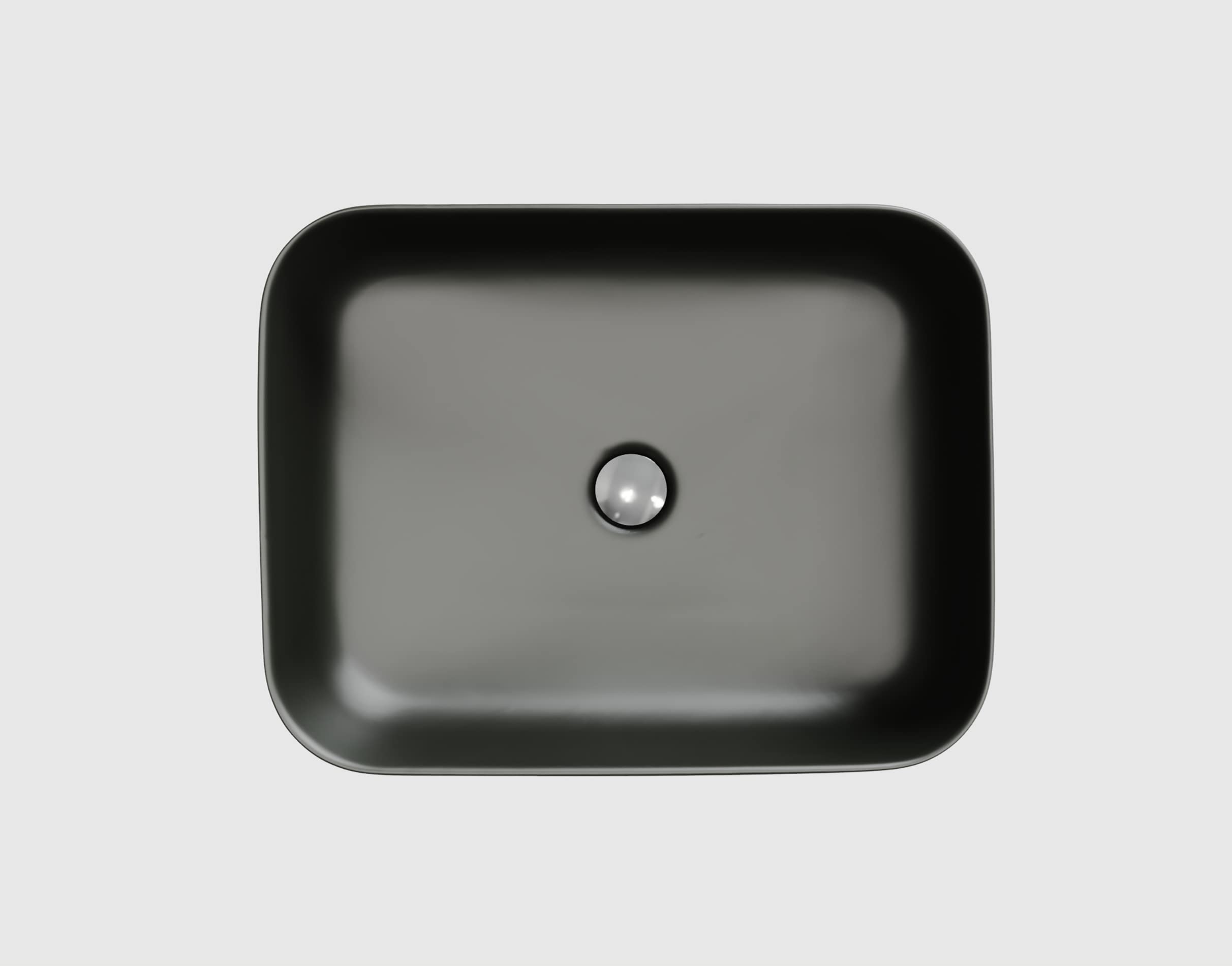 ELLAI Bathroom Vessel Sink Rectangle Bathroom Sink Bowl Above Counter Porcelain Ceramic Top Mount Rectanglar Sink Countertop Vanity Art Basin for Bathroom 19.7"x15.2"x5.4” Matte Black