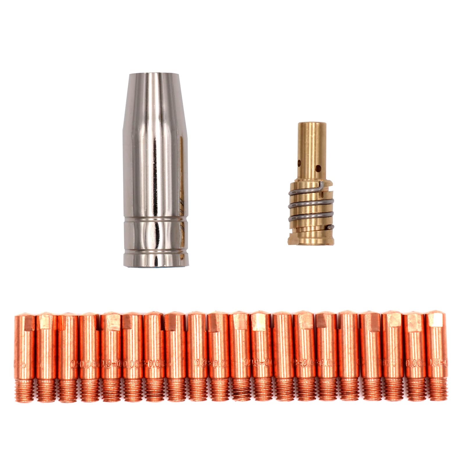 MIG Welding Gun Consumables Contact Tip/Nozzle/Tip holder For Chicago Electric Welder Complete Replacement Flux Welding Torch (0.8mm/0.03'')