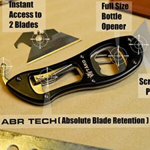 Tako X2- Retractable Utility Knife, Quick Change, Instant Extra Blade Access, Box Cutter, Pocket Knife, Compact