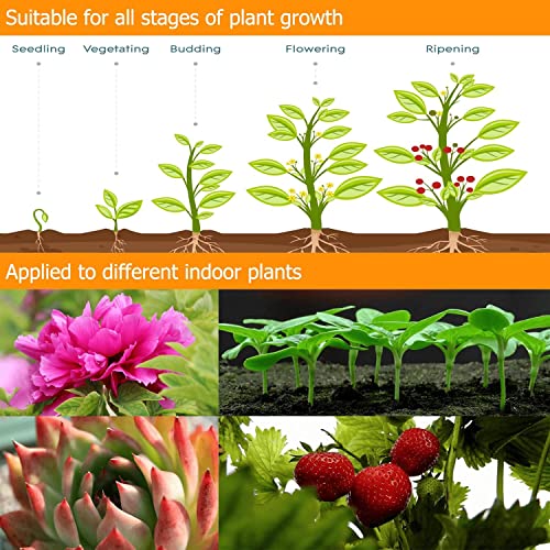 JINHONGTO Plant Light for Indoor Plants, 3000k/5000k/660nm Full Spectrum Clip On Grow Light, 3 Light Modes & 10 Dimming Levels with Timer Function, Plant Growing Lamp