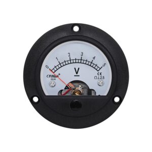 chhua analog voltmeter dh-52 0-5v dc volt meter gauge circular panel voltage meter voltage tester for shipping circuit testing mechanical equipment
