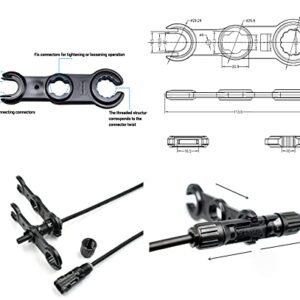 Solar Panel Connector Crimper ToolKit for 14/12/10 AWG Solid Copper Pins, Crimping and Stripping Tools, Spanner Bag for Solar Installation