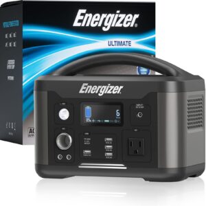 energizer portable power station pps700 626wh battery 110v/600w backup lithium battery, 110v/600w pure sine wave ac outlet, solar generator for outdoors camping travel hunting blackout