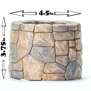 WEYLAND Tabletop Fire Pit Bowl - Table Top Firepit Balcony Decor and Smores Maker - Small Indoor, Outdoor and Personal Portable Fireplace for Patio Using Rubbing Alcohol Fuel - Stone Design