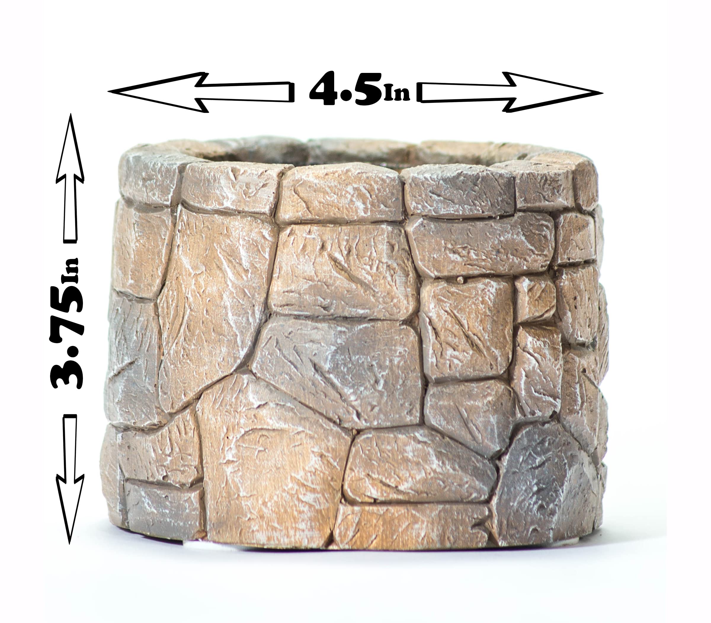 WEYLAND Tabletop Fire Pit Bowl - Table Top Firepit Balcony Decor and Smores Maker - Small Indoor, Outdoor and Personal Portable Fireplace for Patio Using Rubbing Alcohol Fuel - Stone Design